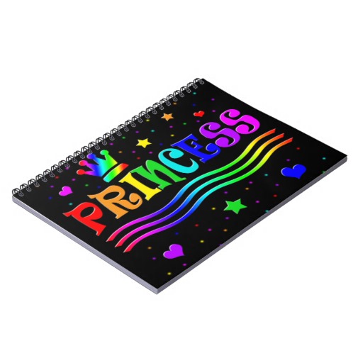 Cute Cartoon Clip Art Rainbow Princess Tiara Spiral Notebooks | Zazzle