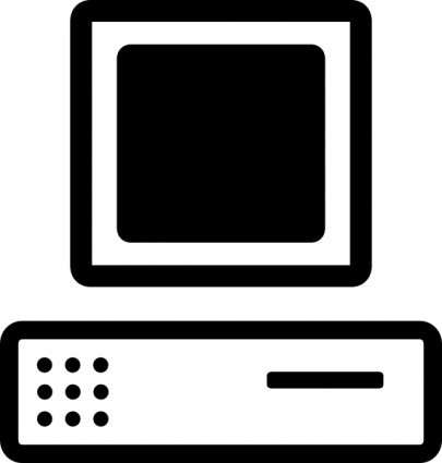 B W Cartoon Computer Base Monitor clip art - Download free Other ...