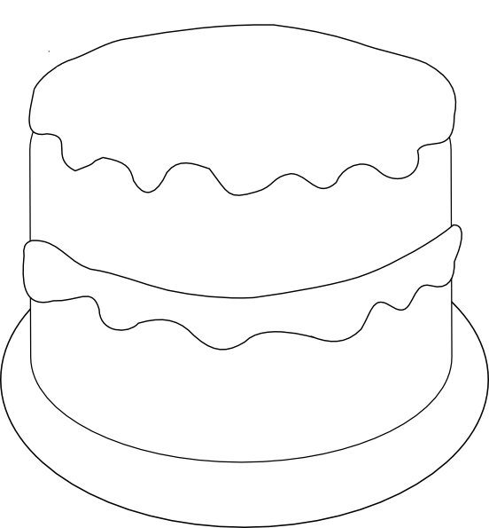 Birthday Cake To Color clip art - vector clip art online, royalty ...