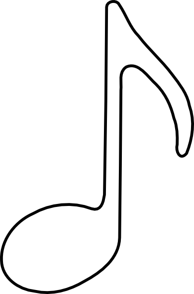 Eighth Note Outline clip art - vector clip art online, royalty ...