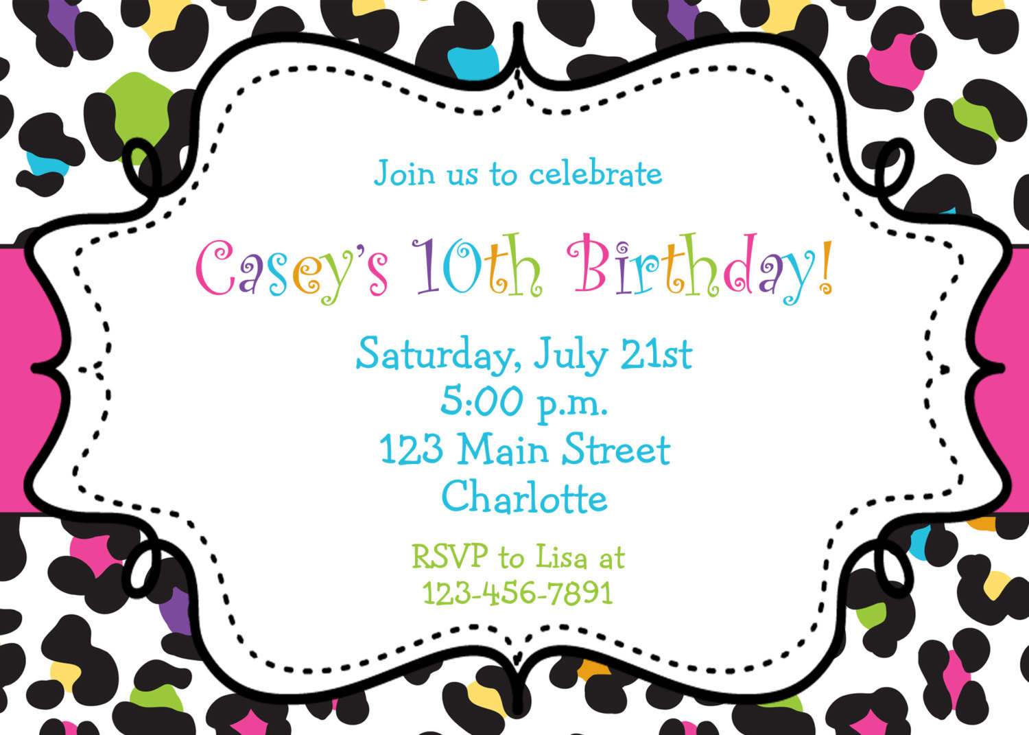 Birthday Invitations Browsing Exclusive Animal Print Themed ...