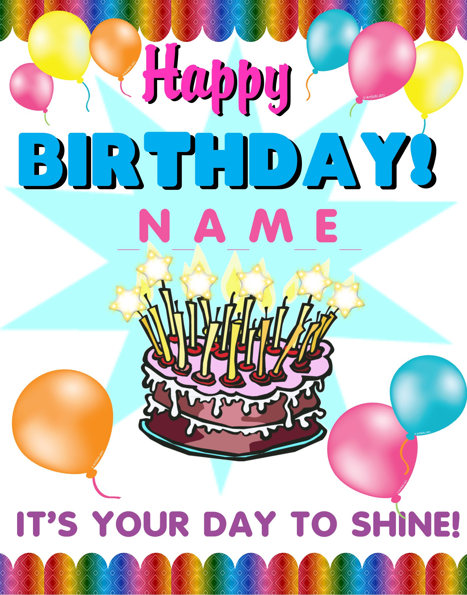 Happy Birthday Poster Printable Free