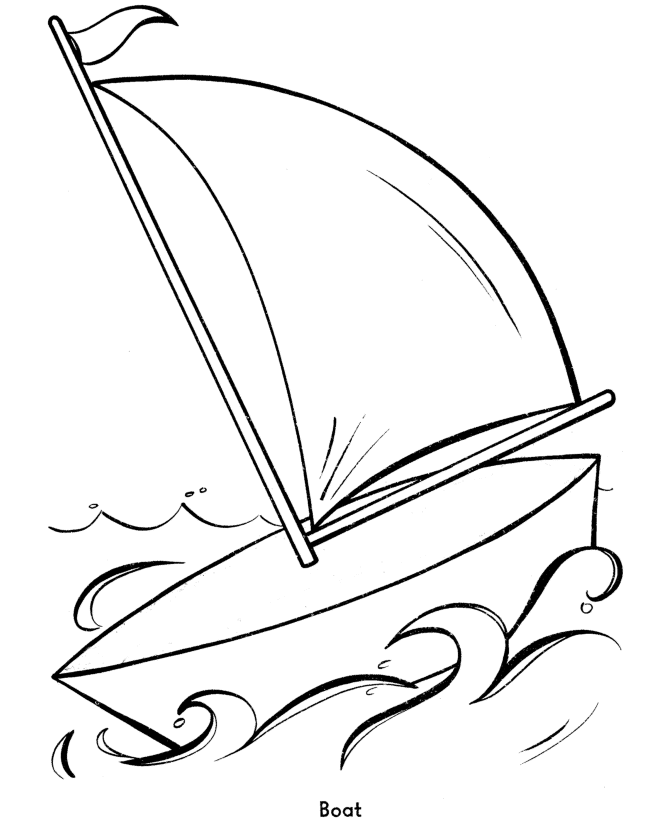 Easy Shapes Coloring Pages | Sailboat Easy Coloring activity Pages ...