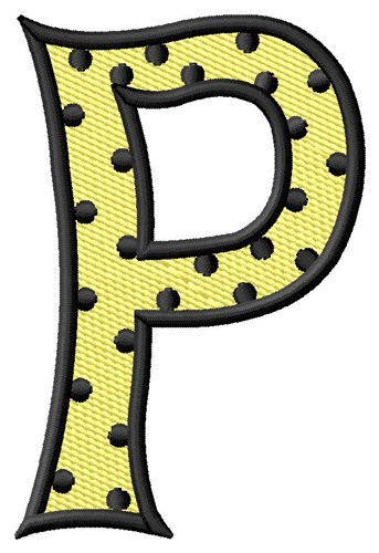 Letters Embroidery Design: Polka Dot Letter P from Grand Slam Designs