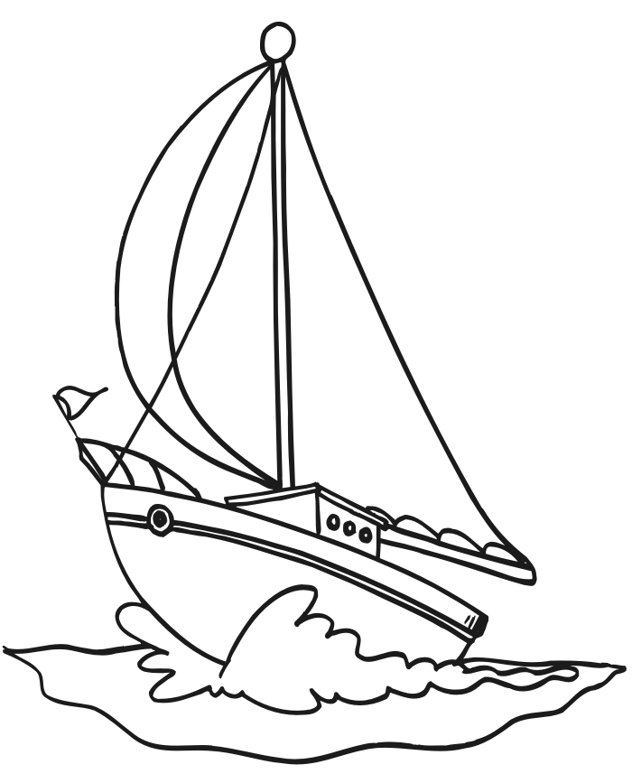 Boat Coloring Pages For Kids - AZ Coloring Pages
