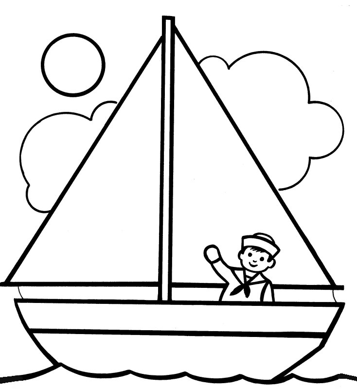 a simple ship Colouring Pages