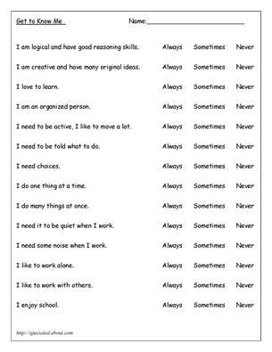 A Getting to Know me Worksheet for Introductions