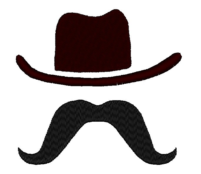 Cowboy Hat Moustache Mustache Applique INSTANT DOWNLOAD Machine ...