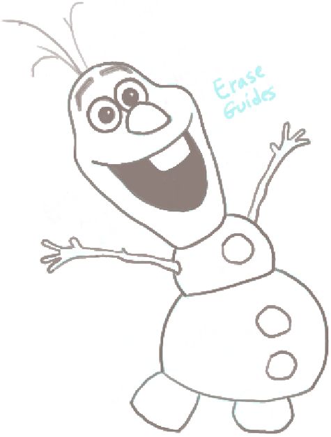 How to Draw Olaf the Snowman from Frozen with Easy Steps Tutorial ...