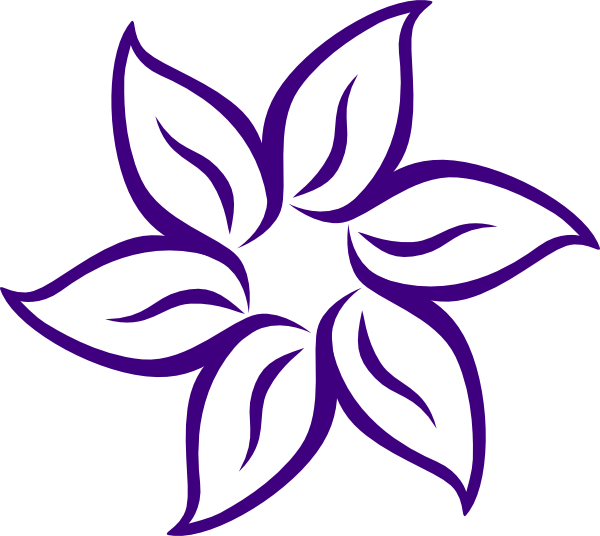 Purple Flower Outline clip art - vector clip art online, royalty ...