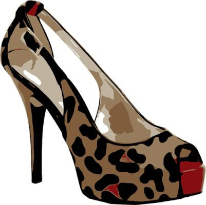 leopard high heel womans shoe clip art png by DigitalGraphicsShop