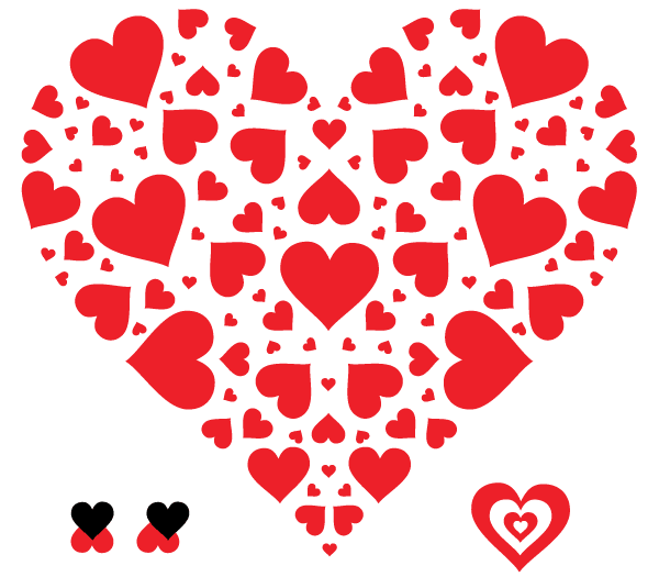 Heart in Heart Shape Vector Free | Download Free Valentine's Day ...