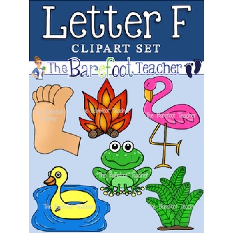 Alphabet Clipart - Letter F (Color & Line Art Included)