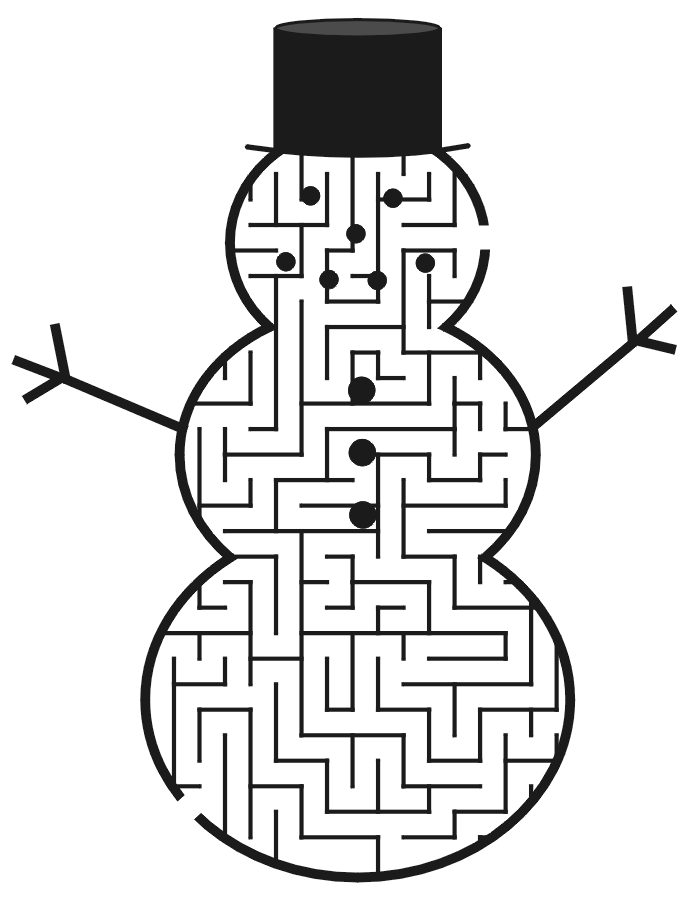 Printable Winter Maze: Snowman