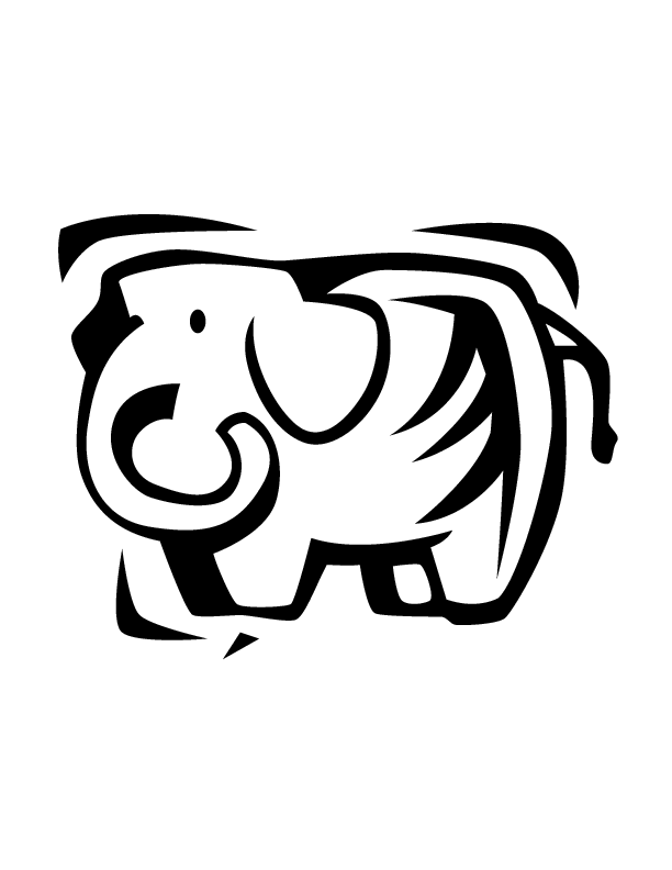 cartoon elephant printable coloring in pages for kids - number ...