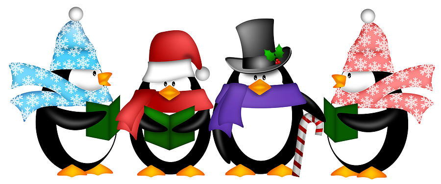 Penguins Singing Christmas Carol Cartoon Clipart by JPLDesigns ...
