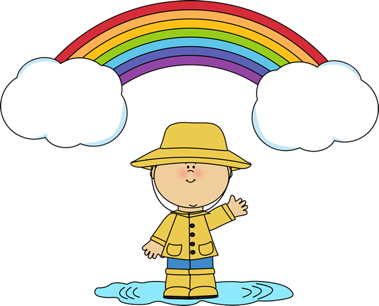 Little Boy and Rainbow Clip Art - Little Boy and Rainbow Image