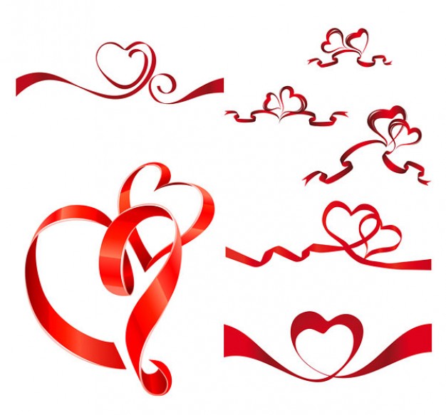 Heart-shaped ribbon Vector Vector | Free Download