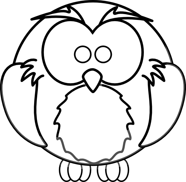 Cartoon Owl Outline clip art - vector clip art online, royalty ...