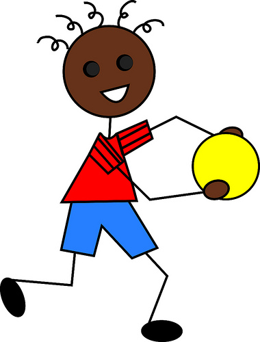 Clip Art Illustration of a Cartoon African American Boy Playing ...