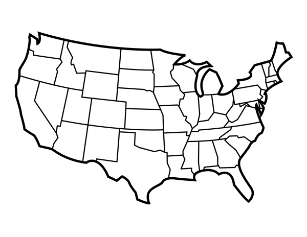 Blank United States Map with States for Students and Teachers | PDF