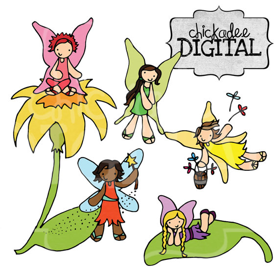 Instant Download Printable Forest Fairies by ChickadeeDigital