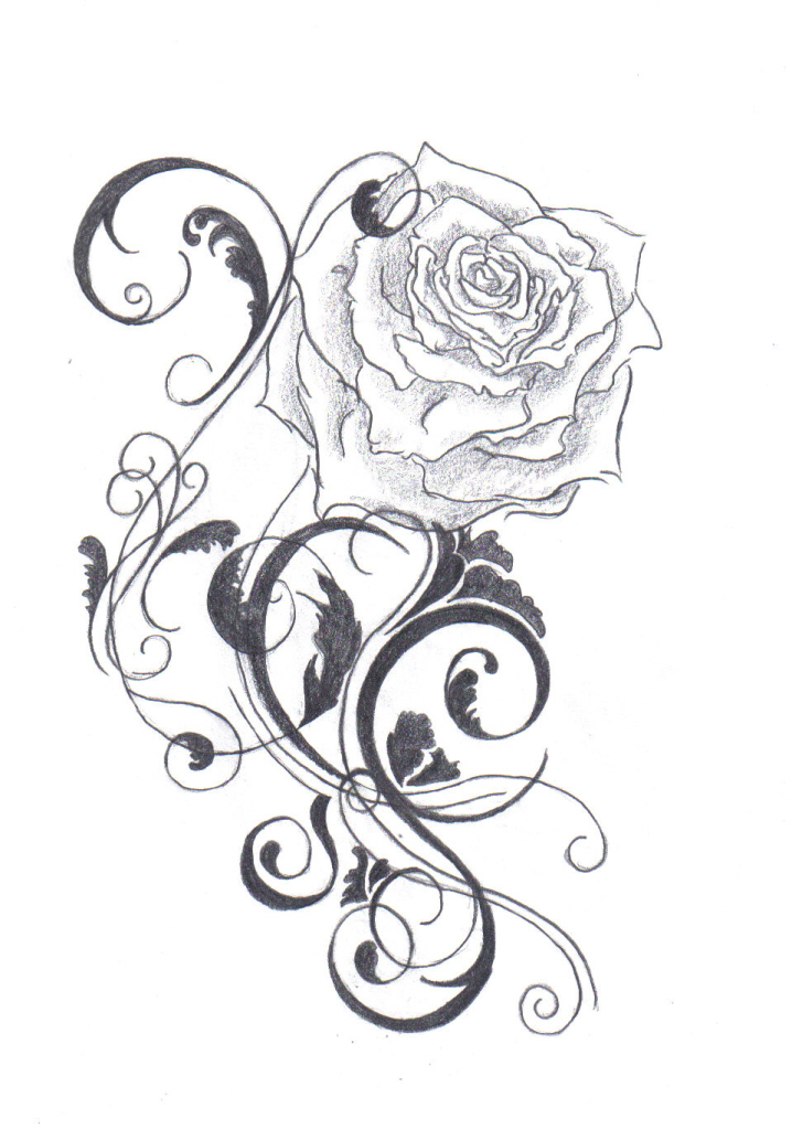 Black And White Flower Tattoo - Cliparts.co