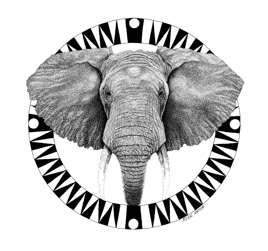 Elephant by Rick Resta - Elephant Drawing - Elephant Fine Art ...