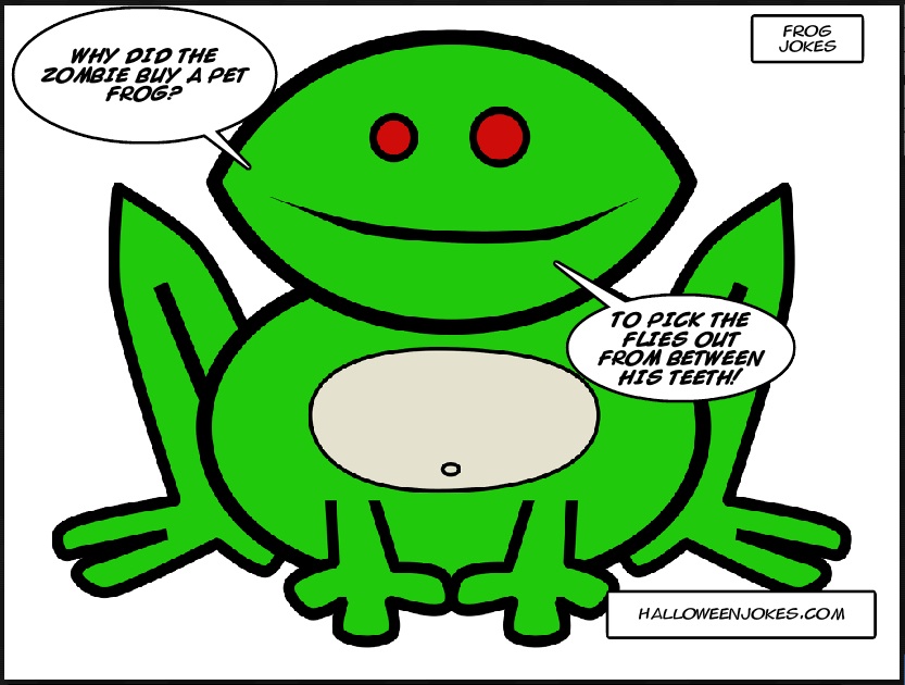Comic Halloween Frog Jokes, Cartoon Frog Jokes For Halloween