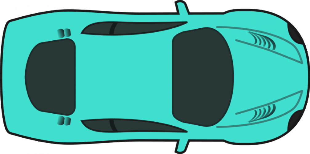 Turquoise racing car vector drawing | Public domain vectors