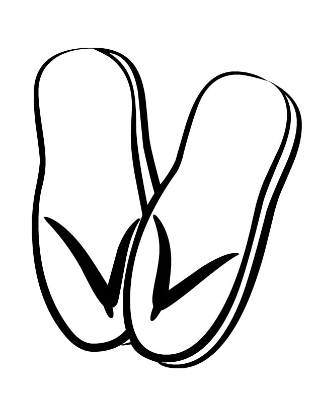flip flop template Colouring Pages