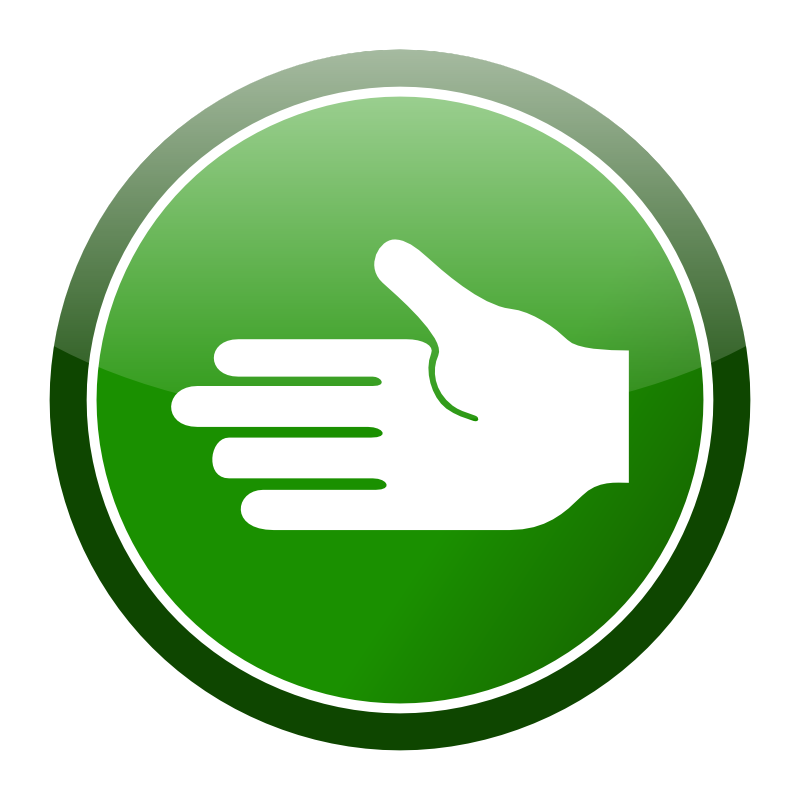 Clipart - Green cirlce hand icon