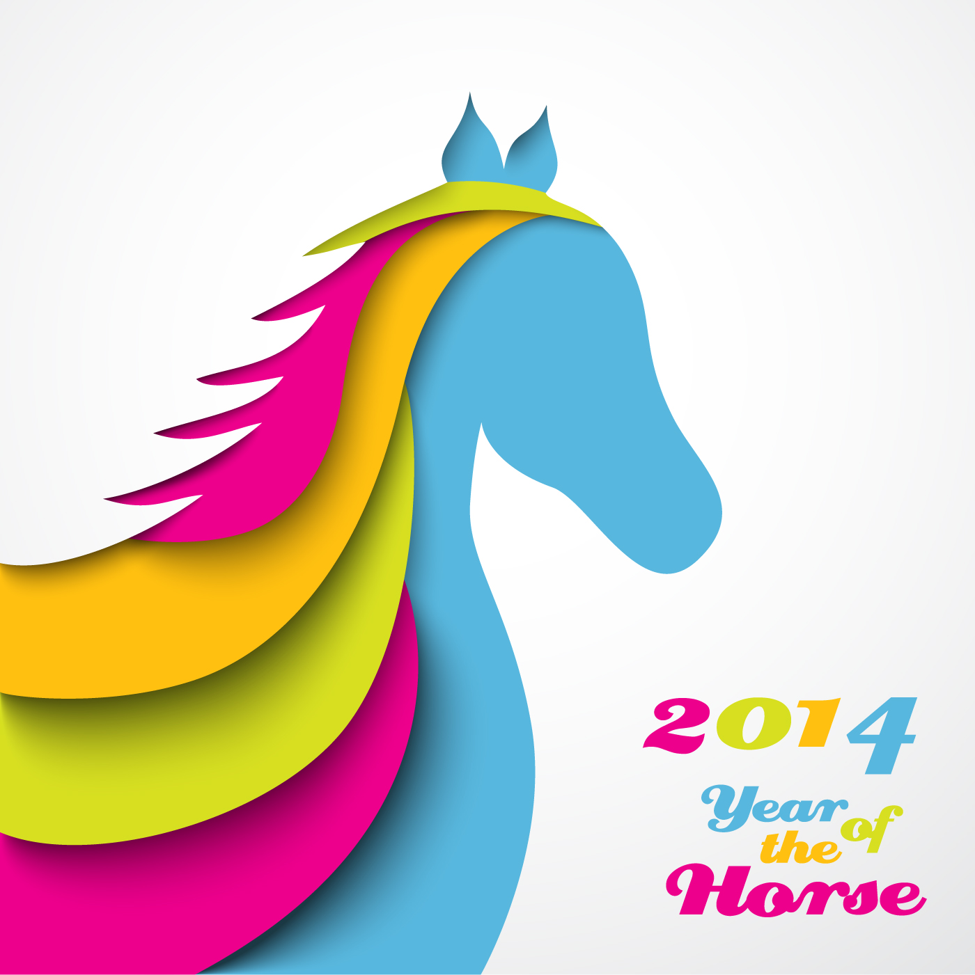 Abstract Horse 2014 New Year Background Vector 02 - Vector Animal ...