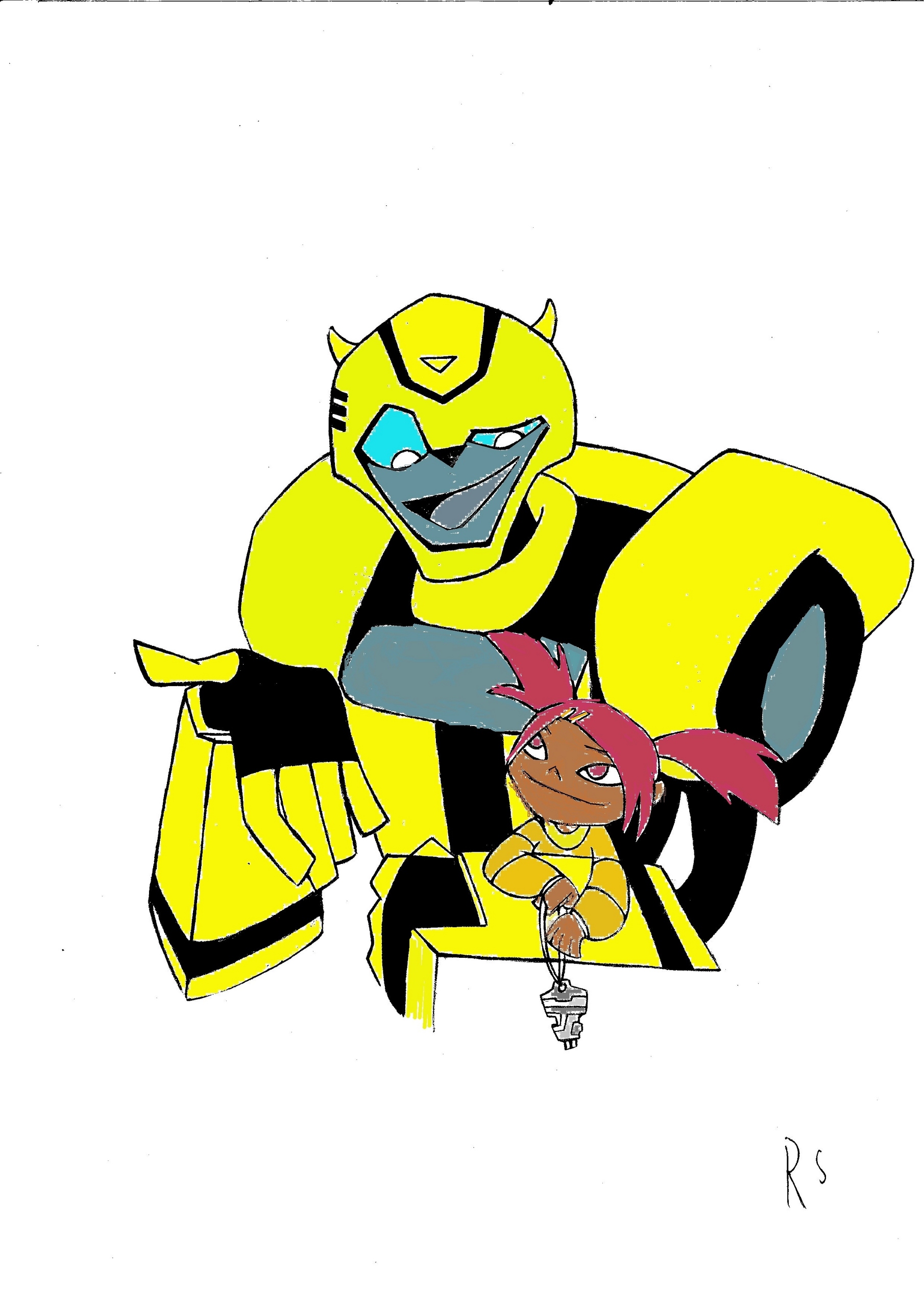 My drawing of Sari and Bumblebee - Transformers Animated Series ...