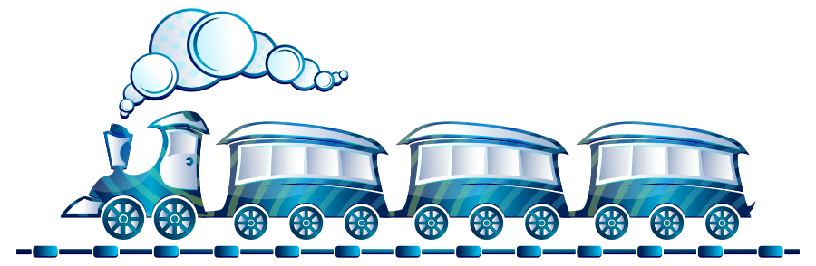 Blue Train small clipart 300pixel size, free design - ClipartsFree