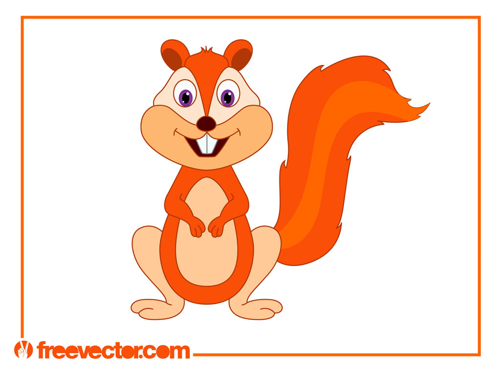 Happy Cartoon Squirrel