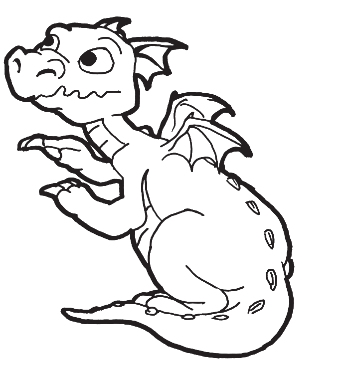 coloring pages of a new born baby dragon for kids - Coloring Point
