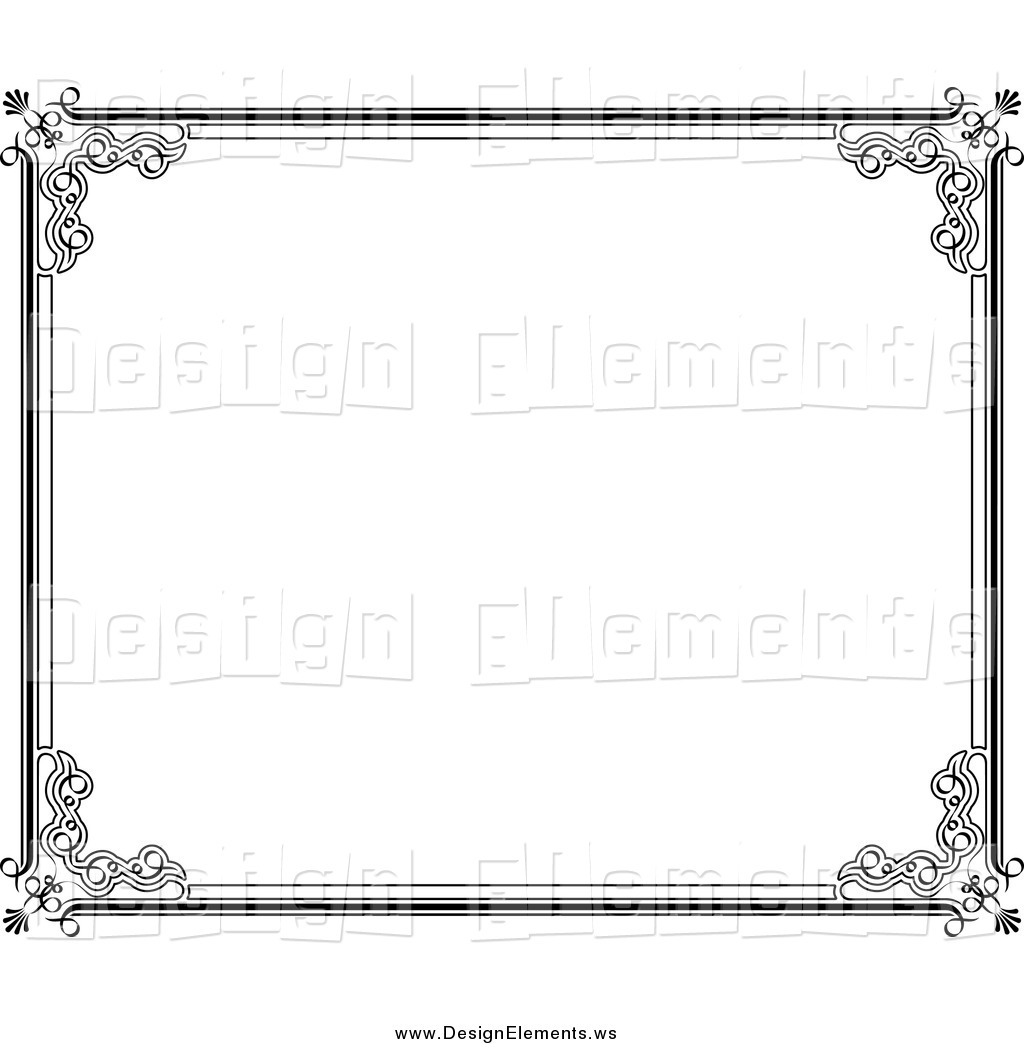 Clipart of a Black and White Ornate Frame Border by Frisko - #7415