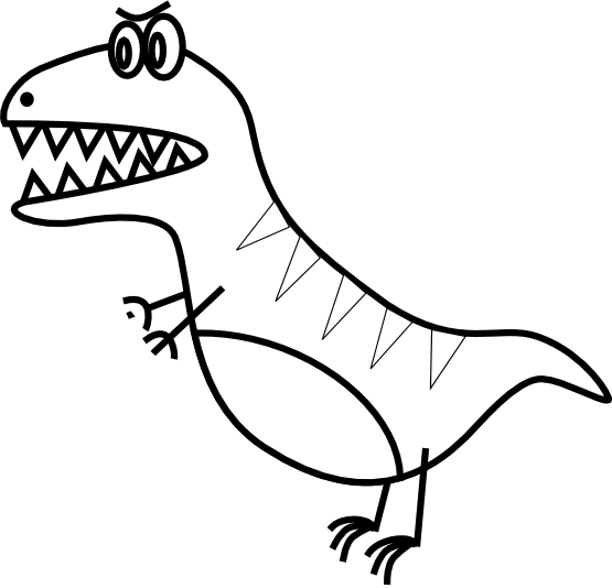 Cute Dinosaur Clipart Black And White | Clipart Panda - Free ...