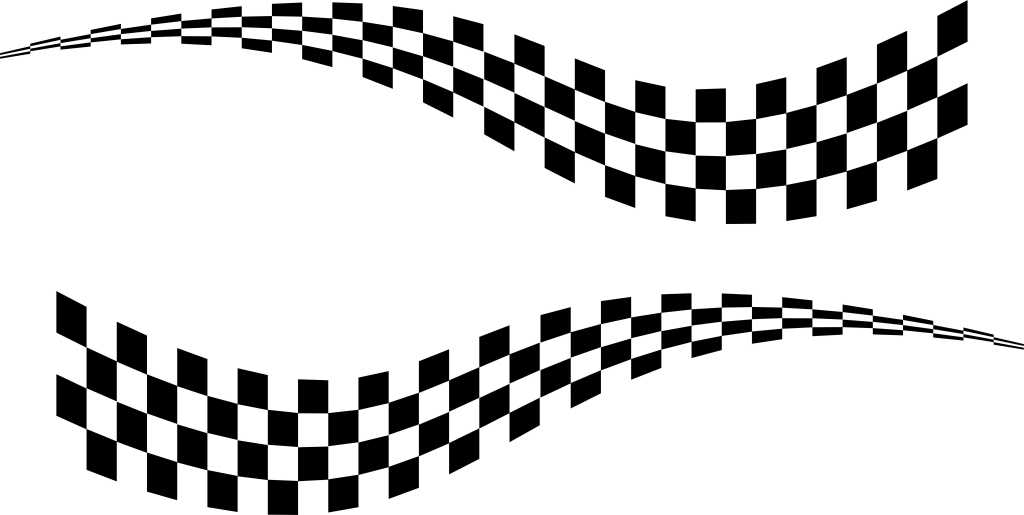 2 x LARGE CHEQUERED FLAG VINYL STICKERS 3 SIZES race car van ...
