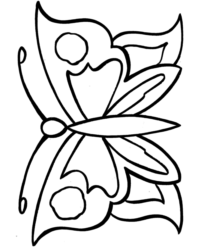 Easy Coloring Pages | Free Printable Large Butterfly Easy Coloring ...
