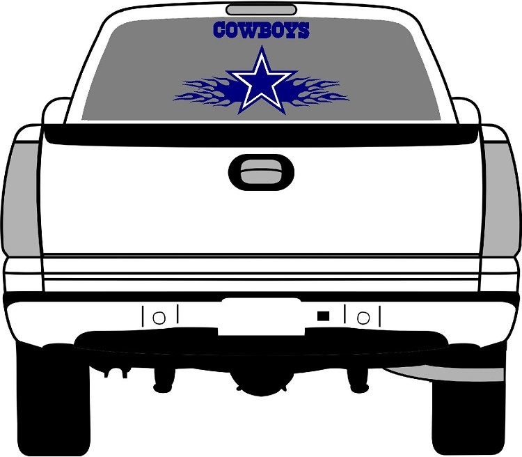 Dallas Cowboys Logo with Flames for Truck, Van or Car Window!