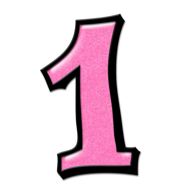 Pink Number 1 Clipart