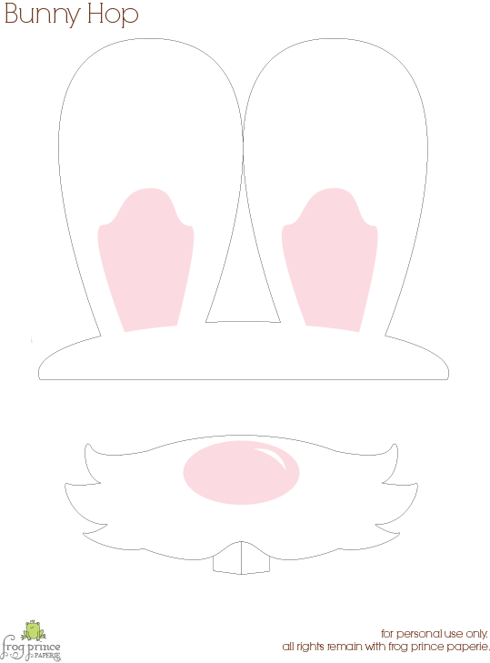 Free Printable} Bunny Hop Bunny Ears and Nose Photo Props - Frog ...