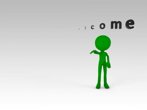 PowerPoint - 3D Man Animated Welcome Green