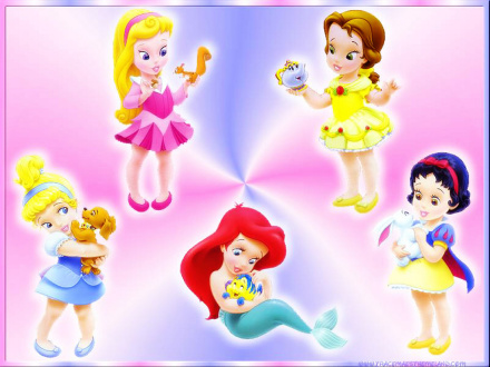Disney Baby Princess Cartoon Wallpaper (1024x768) - Pale pink iPad ...