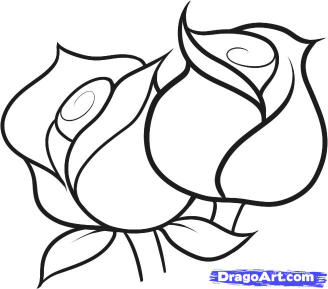 How to Draw Roses for Kids, Step by Step, Flowers For Kids, For ...