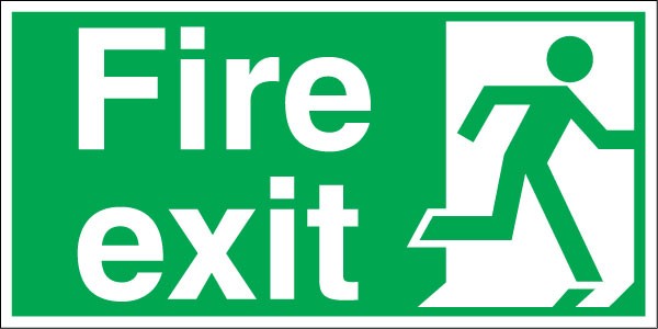 Large Plain Fire Exit Sign - HSE