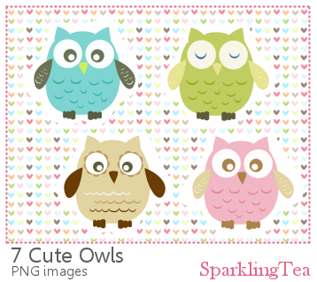 Cute Owls Clipart set by SparklingTea on DeviantArt