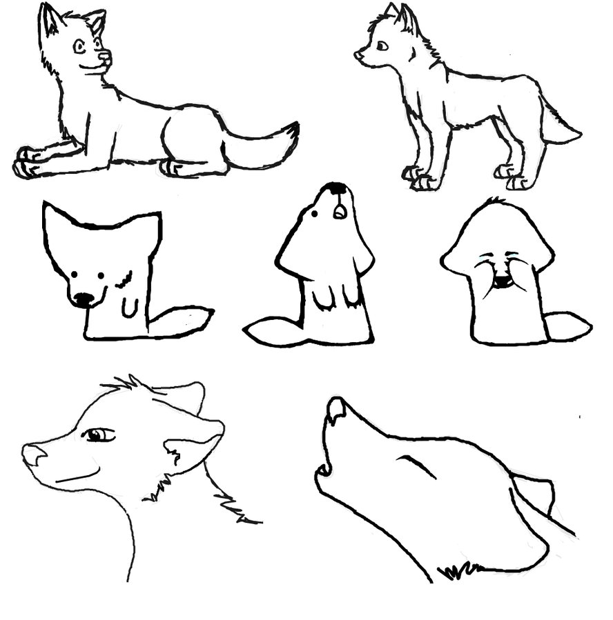 Cute Simple Wolf Drawing - Gallery